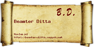 Beamter Ditta névjegykártya